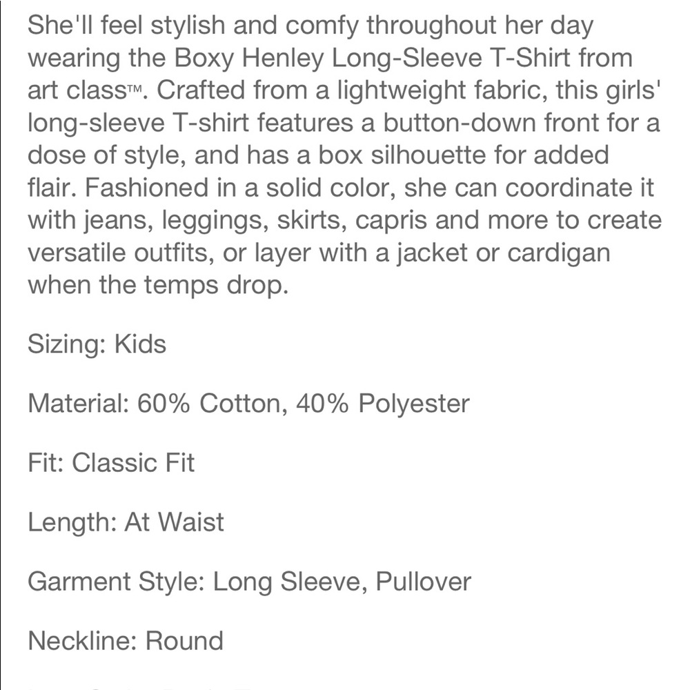 Art Class Henley Long Sleeve Top - Picture 3 of 10